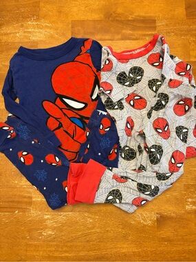 Two pair Kids Spider-Man Pajama Sets - Red, Navy, Black